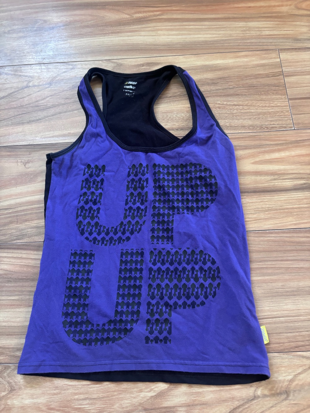 Zumba tank top purple and black size Medium